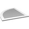 Ekena Millwork Quarter Round Top Left Surface Mount PVC Gable Vent w/ 3-1/2"W x 1"P Standard Frame, 34"W x 42"H GVPQL34X4201SF - alternate 2
